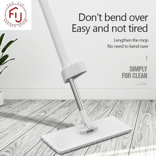 Sliding Type Microfiber Spin Mop Free Hand Washing Lazy Mop Cleaner Self-Wring Squeeze Household Cleaning Automatic Dehydration