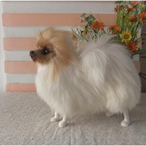 Cute Simulation dog polyethylene&furs Pomeranian dog model gift about 23x9x20cm y0208