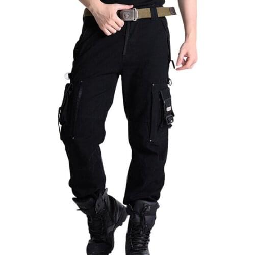 Tactical Pants Army Male Jogger Cotton Trousers Many Pocket Zip Military Style Army green Black Mens Cargo Pants