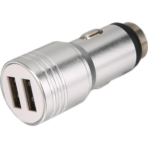 Universal 2-Ports 2.0A All Aluminum USB Car Charger for Cellphones New Exquisitely Designed Durable