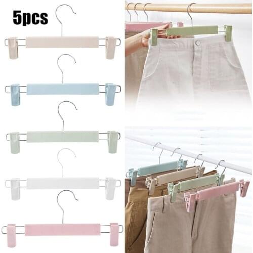 5Pcs Windproof Pants Clip Household Non-Slip Pants Hanger Storage Pants Rack Trousers Clamp For Skirt Kid Clothes Home Storage
