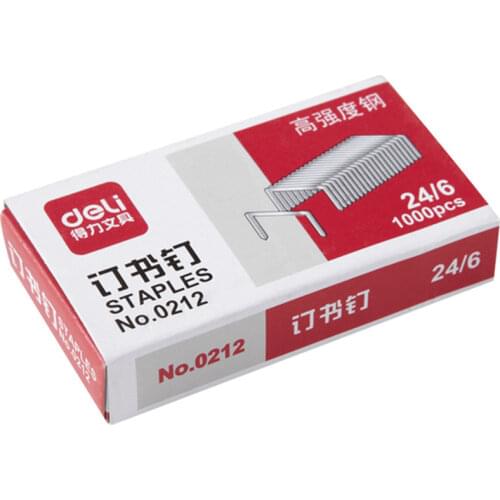 Deli 2 Rows 100pcs Metal Staples 24/6 For Stapler Silver High Strength Normal Staple Stationery Store School Office Supplies