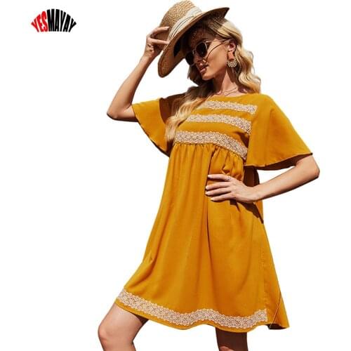 Желтые летние платья Yesmayay China At AliExpress