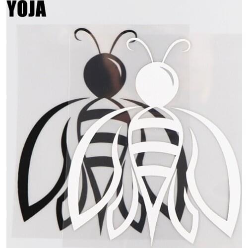 YOJA 14.9×18.2CM Honeybee Car Stickers Personality Decal Pattern Cartoon Animals Black/Silver 19C-0038