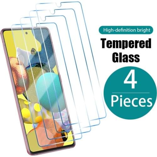 4PCS screen protector for Samsung galaxy A51 A31 A41 A71 A31 A21 A11 protective glass on Samsung M51 M31 M21 M11 M12 A72 A52 A42