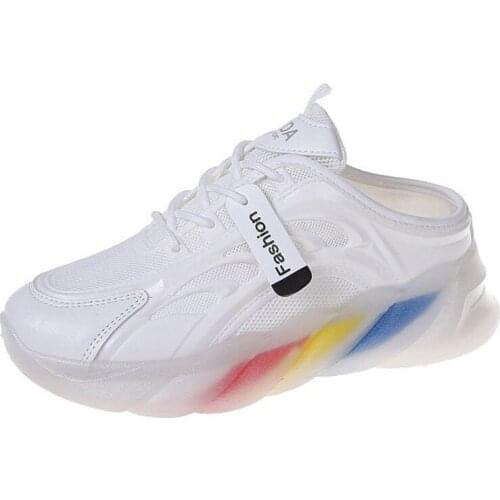 Women Chunky Sneakers Platform 2021 Fashion Rainbow bottom Shoes Spring Breathable Comfort Running Casual Sport Shoes Footwear