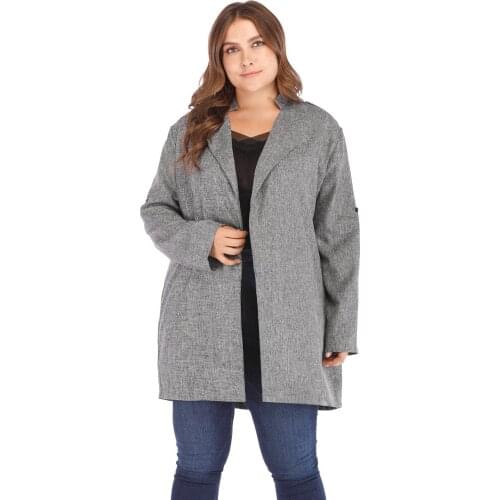 Jacket Long-sleeve Windbreaker Fashion Senior Gray Large Size Women Clothing 2021 Spring All-match Blazer Dropshipping