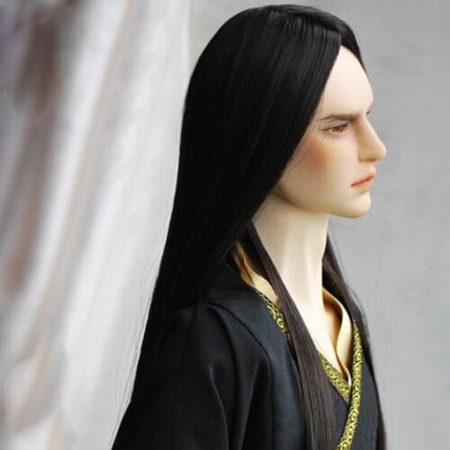 1/3 1/4 1/6 Bjd SD Doll Wig High Temperature Wire Black Long 50CM Straight BJD Wig For Doll Hair Wig