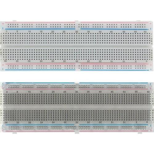 10pcs MB-102 White/Transparent Breadboard 830 Point Solderless PCB Bread Board MB102 Test Develop DIY Electronic experimental