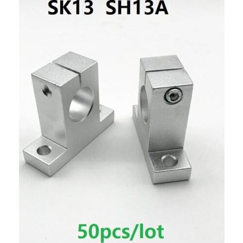 50pcs/lot SK13 SH13A 13mm linear bearing rail linear shaft support bearings for CNC router 3d printer parts
