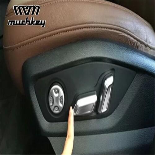 6pcs Car-styling Door Seat Adjust Button Switch Cover Trim for Audi Q7 2016 2017 2018 Car Interior Accessories