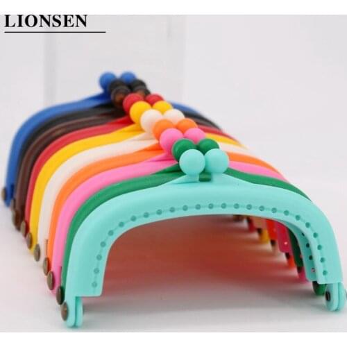 8.5cm Candy Arc Plastic Purse Frame Handle for Clutch Bag Handbag Accessories Making Kiss Clasp Lock 10 colors