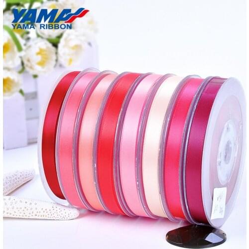 YAMA 3/16 inch 5mm 300yards/lot Single Face Satin Ribbon Ribbons Red Series for Party Wedding Decoration Handmade Rose Flowers