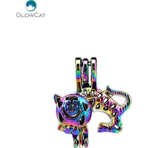 C721 5pcs/lot COLORS Multicolor Tiger Pendant Pearl Locket Fairytale Party