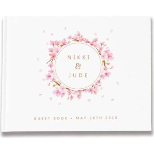 Floral Wedding Guest Book,Unique Cherry Blossom Wedding Guest Book,Blush Floral Wedding Guestbook,Mr & Mrs Gifts for Wedding