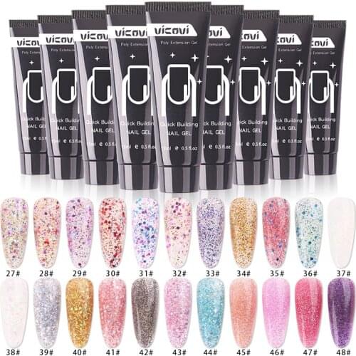 22 Colors Nail Extension Women Gel Nail Polish Acrylic Quick Extension Nail Tip for Nail Gel Polish Crystal Glue Fingernail