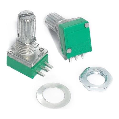 10pcs RK097N Sealed Potentiometer B10K B100K B5K B20K B50K B500K 3pin 15mm Shaft audio Amplifier Sealing rotary Potentiometer