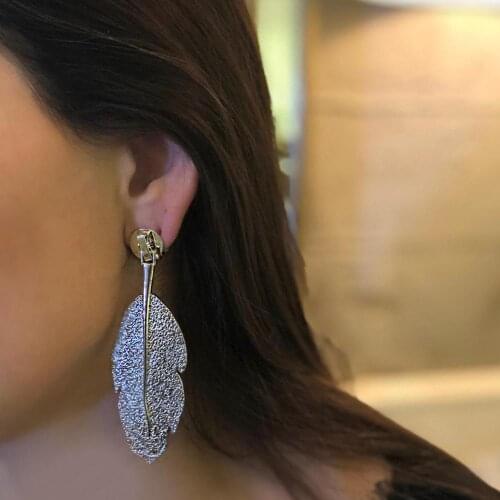 GULCE DERELI, SINGLE EARRING, ONE SIDE, LEAF CHARM EARRING, NEW PRODUCT, GIFT BOX, GOLD/SILVER PLATED