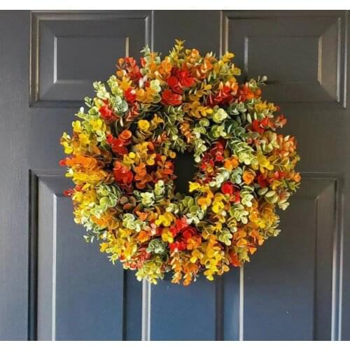 Artificial Leaves Wreath Front Door Home Decor Simulation Garland Shell Grass Boxwood Wreath For Wall Window Party Decor