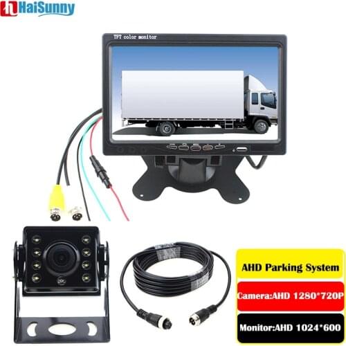 AHD Rear view Backup Camera Night vision AHD 1280 x 720P Parking Cam With IPS AHD Monitor For Truck Trailer Pickups RV Reverse