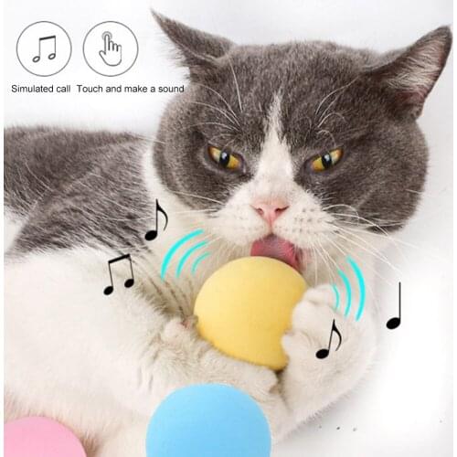 Cat Gravity Ball Toys Touch Animal Calling Interactive Squeak Cute Play Automatic Intelligent Animal Sound Interactive