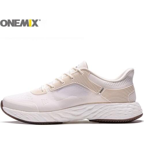 ONEMIX Running Shoes for Men High-tech Sneakers White Shoes Light Breathable Mesh Casual Shoes Outdoor Men Walking Sneakers