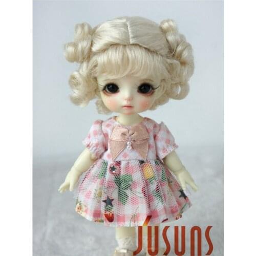 JD048 1/8 doll wigs 5-6inch Classical Curly BJD Wigs Double pony curly Synthetic Mohair hair pretty tiny doll accessories