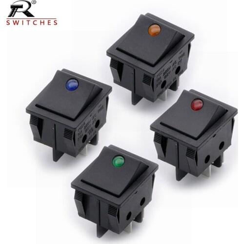 100PCS Rocker switch KCD4 4pin with cats eye rocker switch button switch water pump switch treadmill 30A/250V