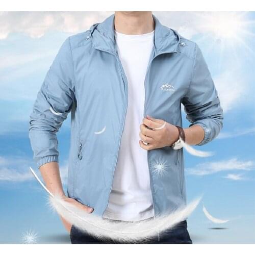 Summer Quick Dry Men Windbreaker Skin Coat Sunscreen Waterproof Mens Outwear Ultralight Windbreake Jacket M-4XL Casaco Masculino