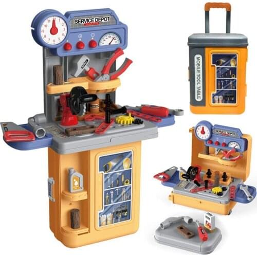 Kids Tool Bench Toy Set 3 in 1 Carpenter Engineer Role-Play Suitcase Toys 39 Pcs Simulation Pretend Playset for Toddlers