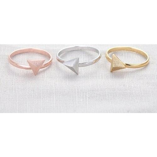 Fashion able small three pyramid type rings pure manual welding woman rings, Geometric ring wholesale