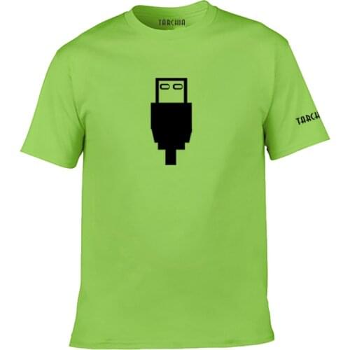 TARCHIA Mens T-shirt Summer Man Short Sleeve T shirt Pure Color Cotton Cool USB Logo Fashion t shirt Male Tops Women Tee 062207