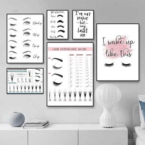 Eyelash Makeup Guide Poster Canvas Painting Print Cuadros Art Wall Decoration Mural For Modern Home Girl Room Decor No Fram