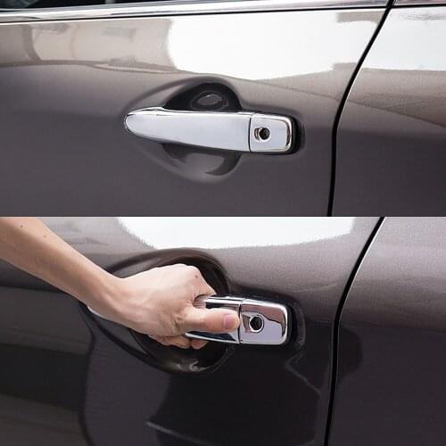 For Nissan March 2017-2020 Car Exterior Modify Chrome Door Handle Cover Decoration Trim Protection Sticker