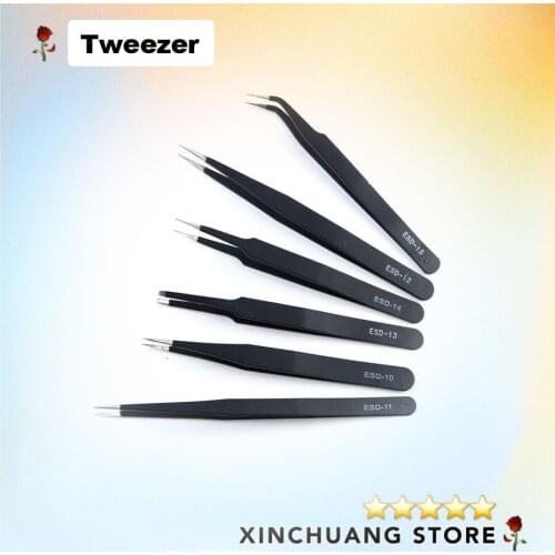 Stainless Steel Anti-Static Precision Tweezers for mobile phone/tablet/camera repair