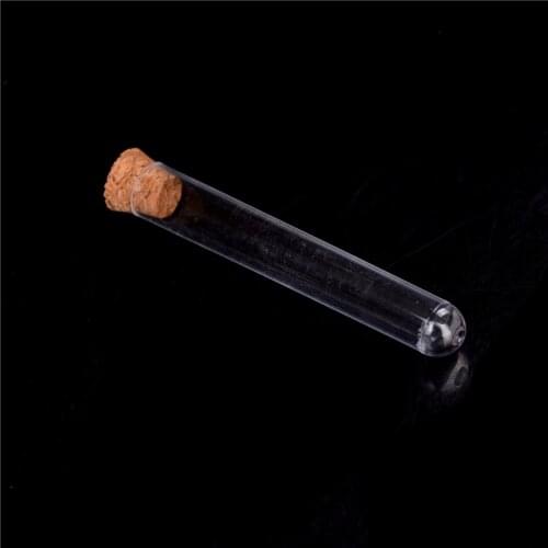 Plastic Test Tube With Cork Vial Sample Container Bottle 10Pcs/lot