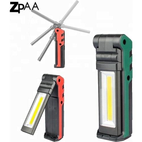 Portable LED Work Light 400 Lumens COB Flashlight, Magnetic Base & Hanging Hook,USB Rechargeable for Car Repairing, Emergency