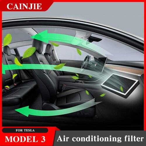 New Air Filter HEPA Cleaner For Tesla Model 3 Accessories 2017-2020 2Pcs Car Air Condition Filter Replacement Protection