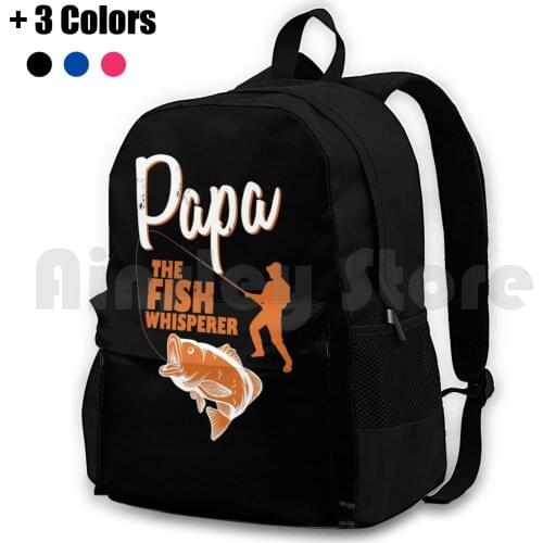 Papa The Fish Whisperer Outdoor Hiking Backpack Waterproof Camping Travel Soccer Mom Soccer Kayaking Hiking Sports Sports