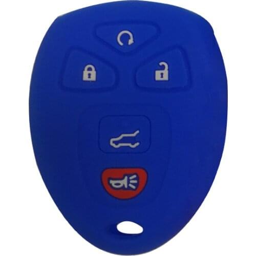 Silicone Key Fob Case Shell 5 Buttons for Chevrolet Tahoe Gmc Yukon Suburban Gmc Sierra 2007-2016 Key Cover Cap Protect Key