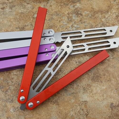 Theone Inktvis Vlinder Trainer Mes Triton 440 Blade Kanaal Aluminium Handvat Bus Systeem Jilt Edc Pocket Gratis-Swingende Mes