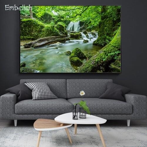 Embelish 1 Pieces Landscape Wall Art Pictures For Living Room Rock And Waterfall HD Print Canvas Paintings Home Decor Posters