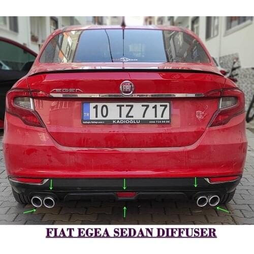 For Fiat Tipo Sedan 2015 2016 2017 2018 2019 2020 Diffuser Extension Rear Bumper Attachment Car Styling Auto Exhaust Universal