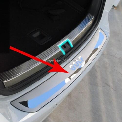 For Vw Volkswagen Golf 7 Mk7 2014 2015 Stainless Steel Rearguards Rear bumper Cover Trunk Trim Bumper Pedal Car Styling