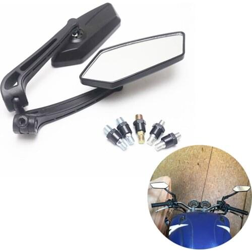 Pair Motorcycle Handlebar Rear View Mirrors Side Glass Mirror Universal 8mm 10mm Mounts Universal