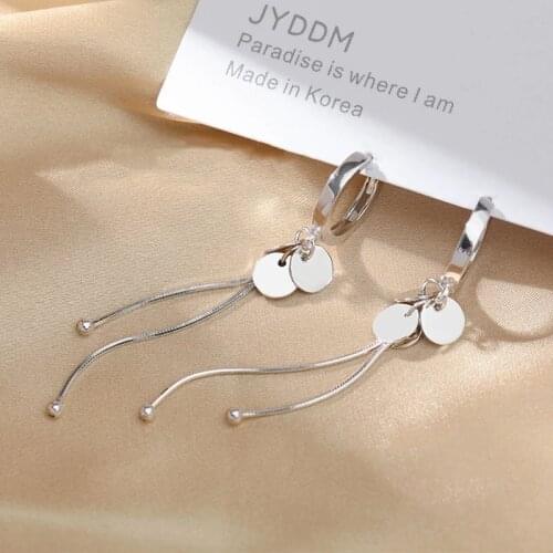 VENTFILLE 925 Sterling Silve Tassel Earrings For Women Couples New Trendy Elegant Show Face Thin Earrings Women
