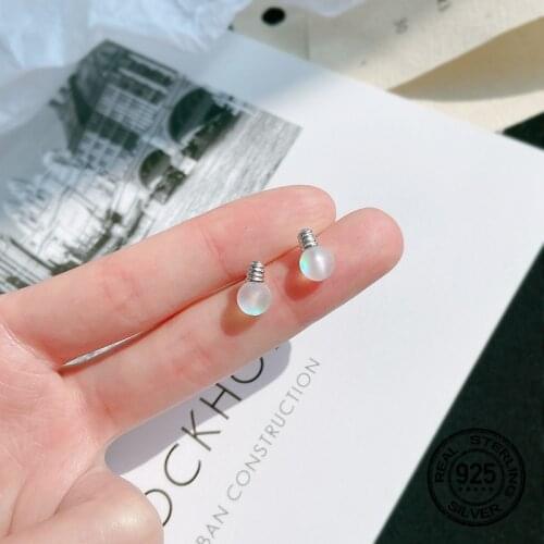 Light Bulb Earrings 925 Sterling Silver For Women Gradient Korean Fashion New High Quality Female Friendship Gift Jewelry INEFFA