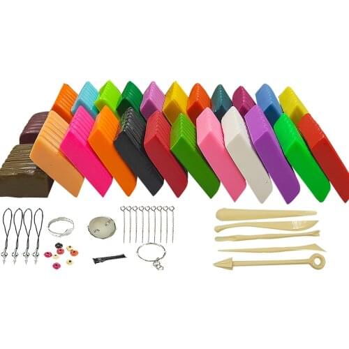 1 Set Creative Soft Educational 24 Color Oven Bake Clay Polymer Clay Kit Clay Accessories Clay Set for Children Kids