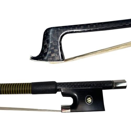 1pc 4/4 Size Weave Carbon Fiber VIOLIN BOW braid carbon fiber Ebony Frog Nickel Silver Fitted Natural White Horsehair