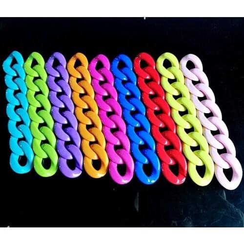 10pcs/lot High Quatily Acrylic DIY Link Chain Keychains For Necklace Bracelet Making Plastic Chain Links Jewelry Making 40*30mm
